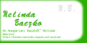 melinda baczko business card